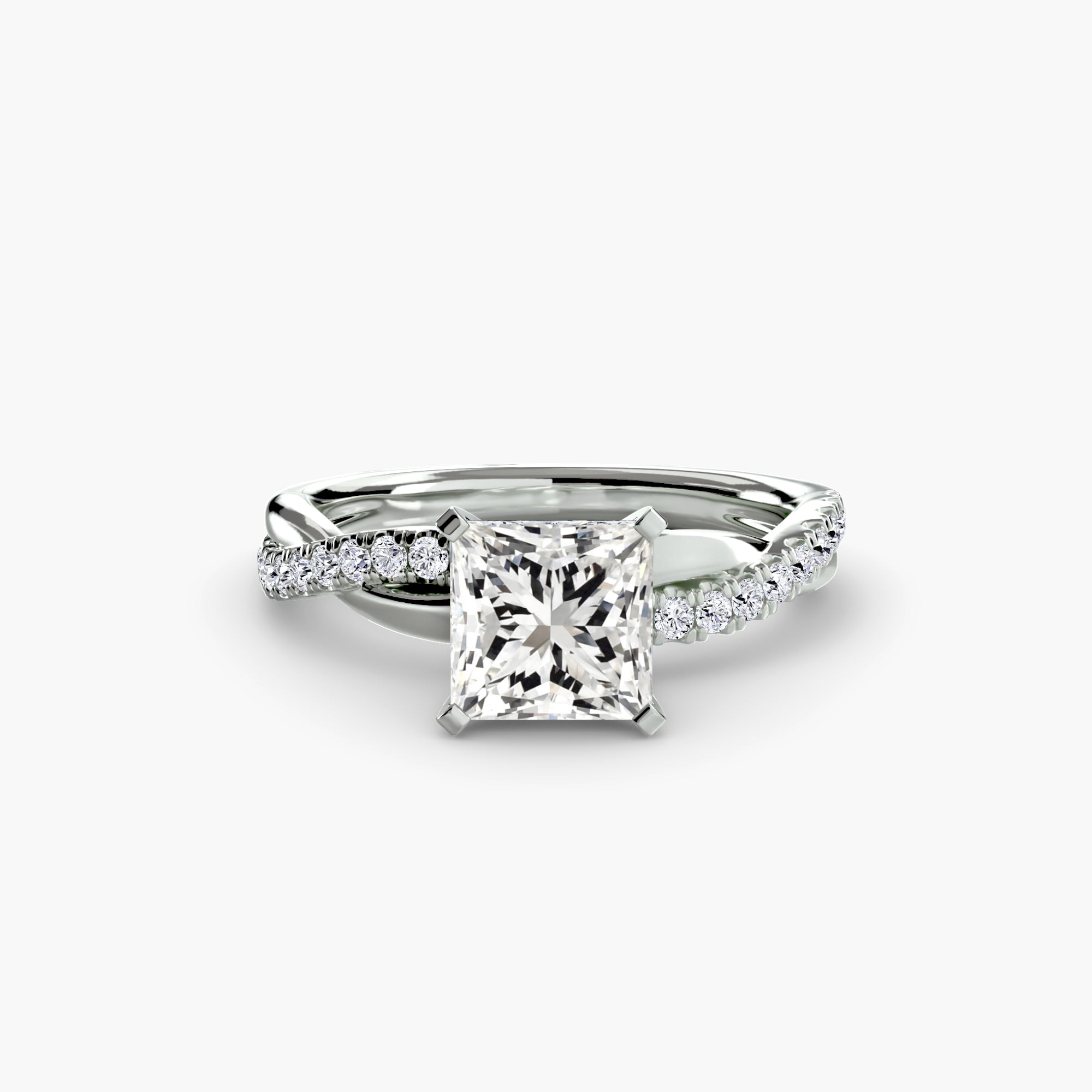 Twisted Link Diamond Ring