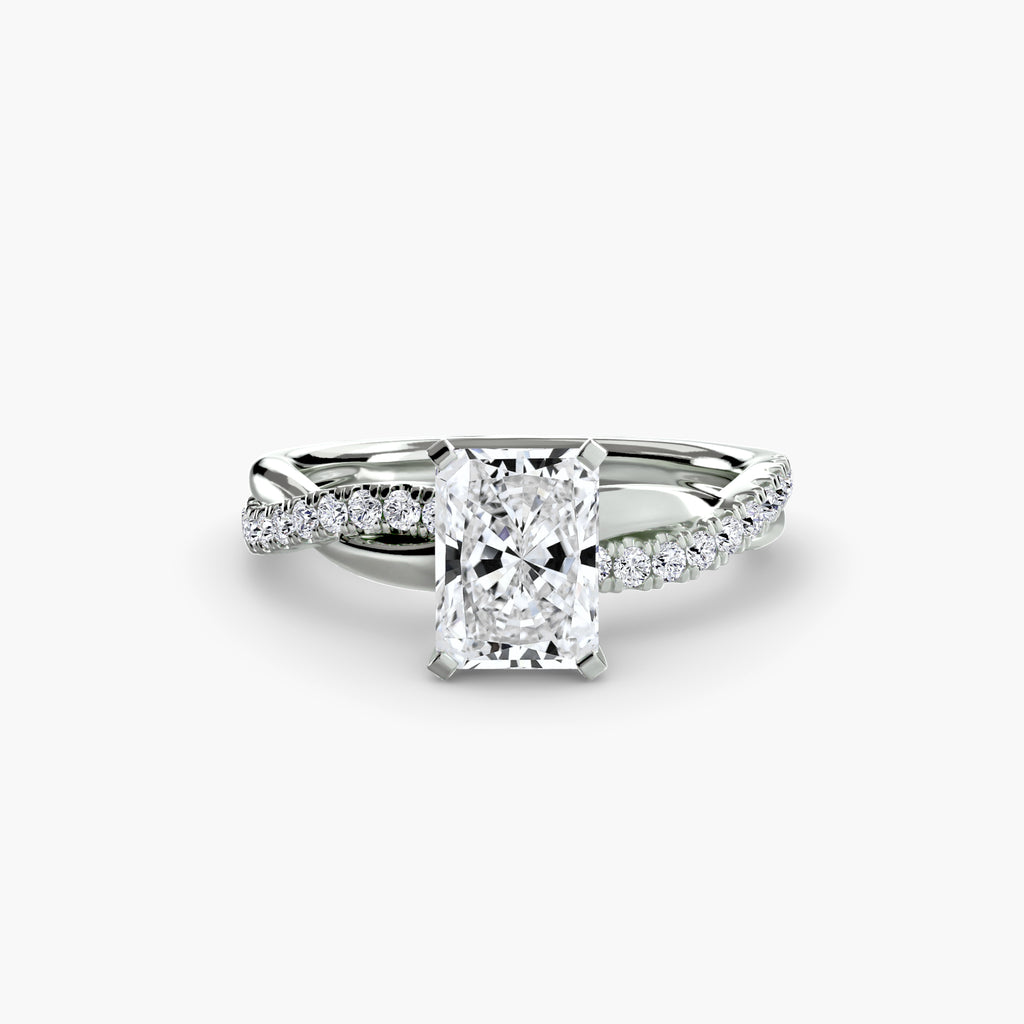 Twisted Link Diamond Ring