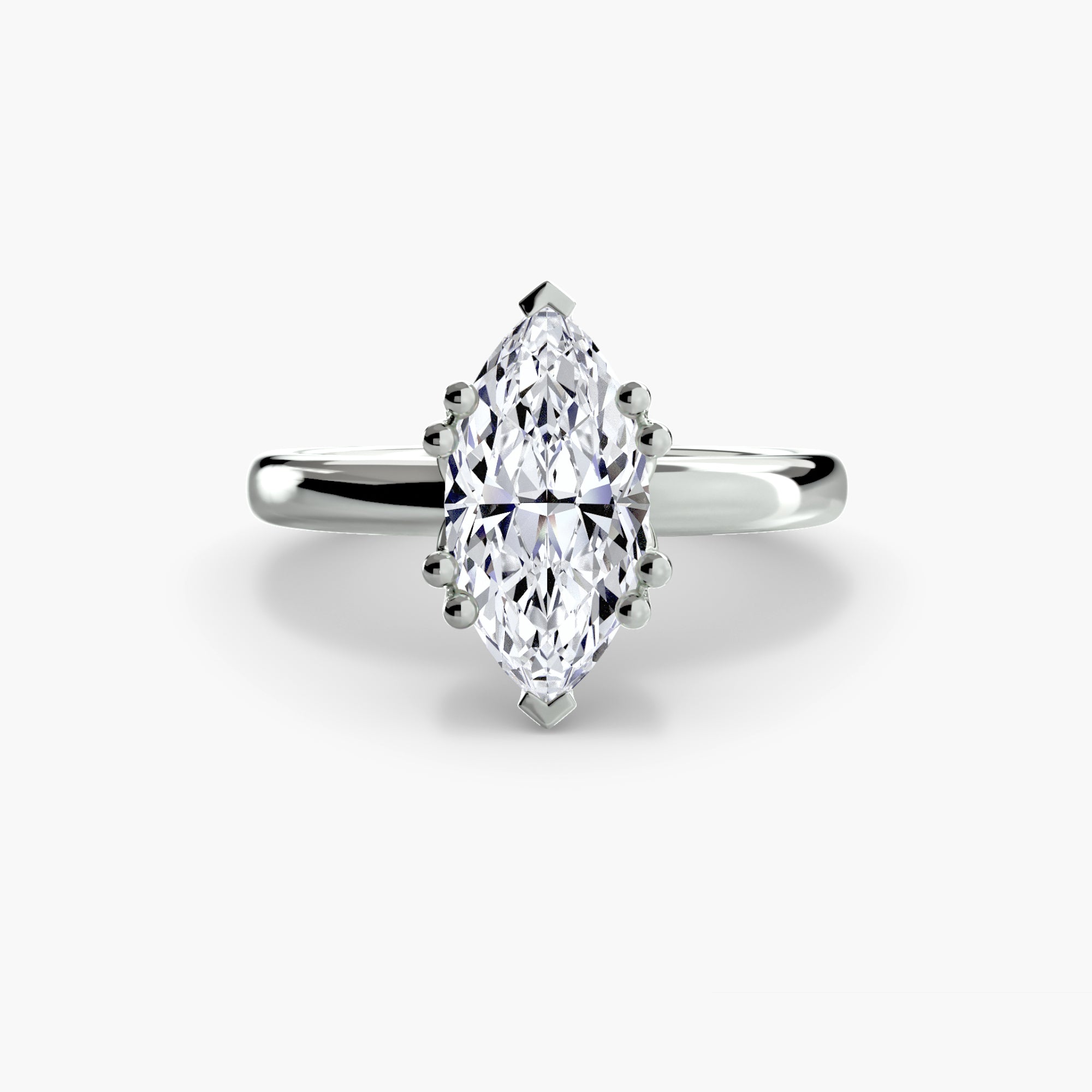 Double Claw Solitaire Diamond Ring