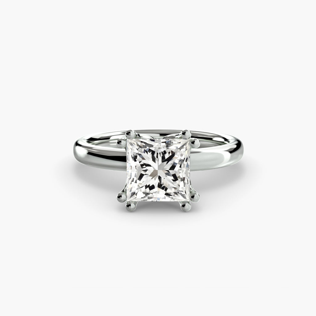Double Claw Solitaire Diamond Ring
