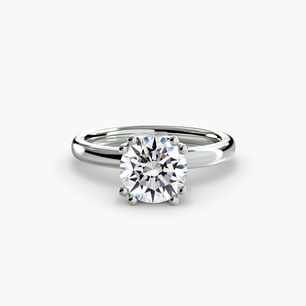 Double Claw Solitaire Diamond Ring