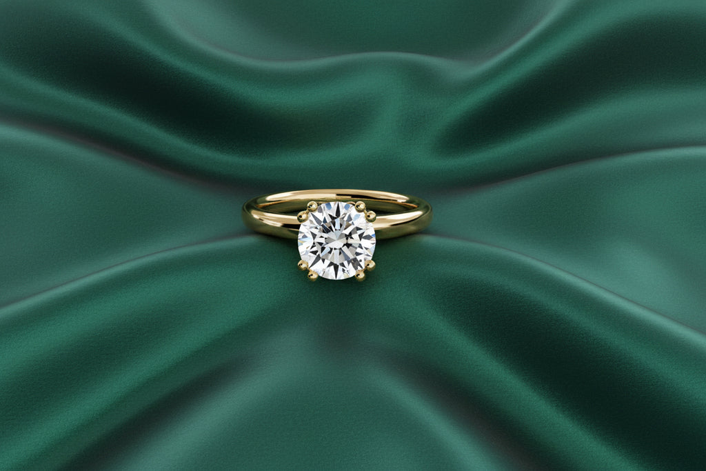 Double Claw Solitaire Diamond Ring