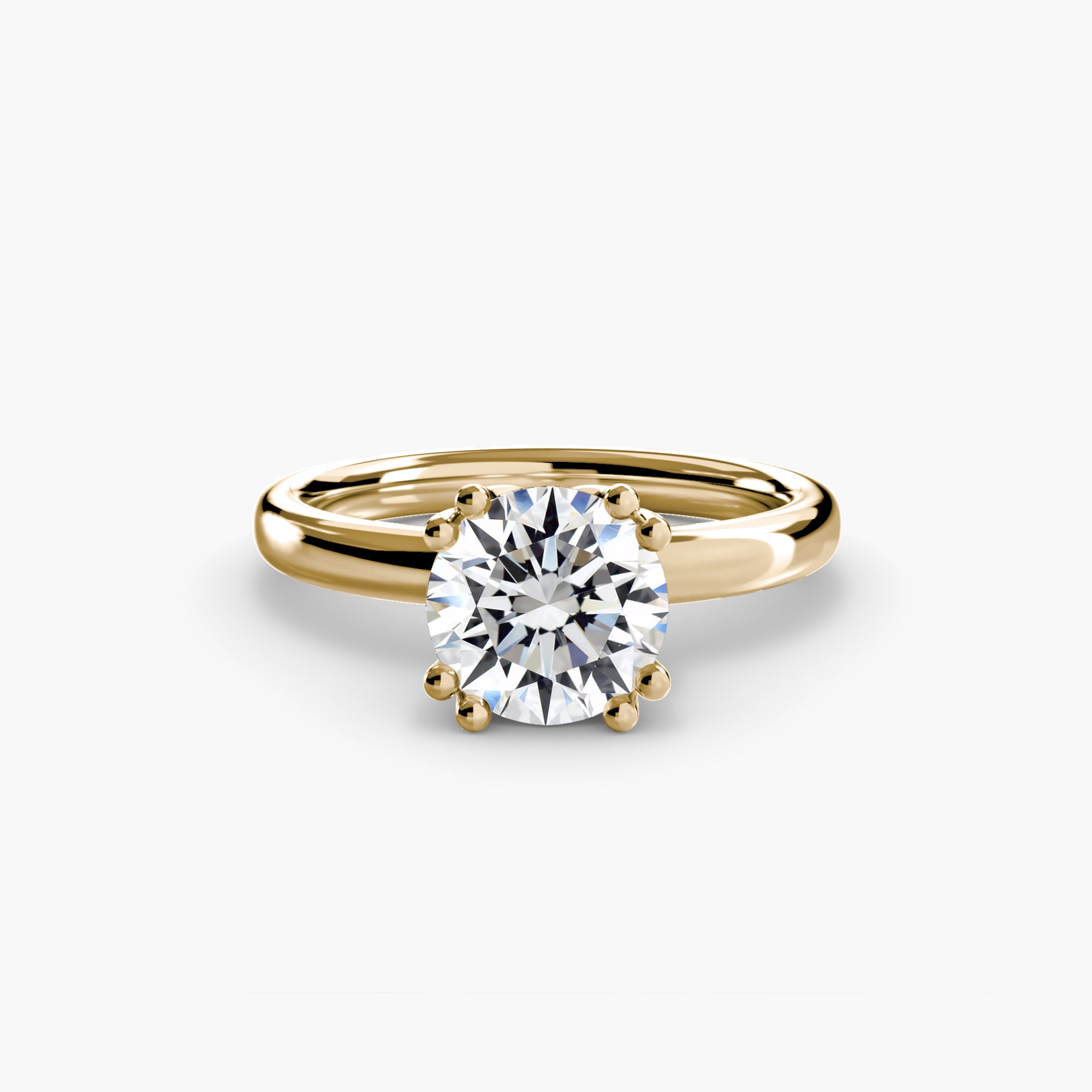 Double Claw Solitaire Diamond Ring