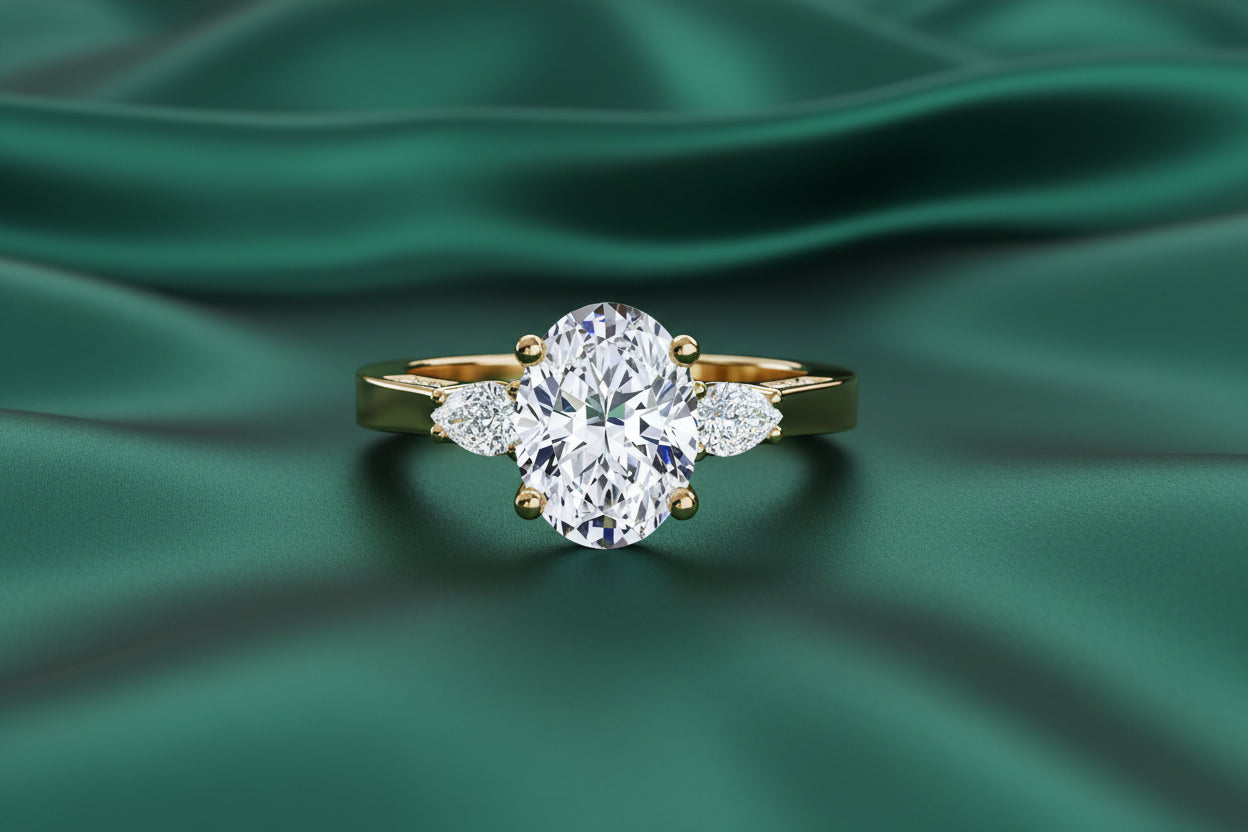 Oval Trilogy Thick Band Ring