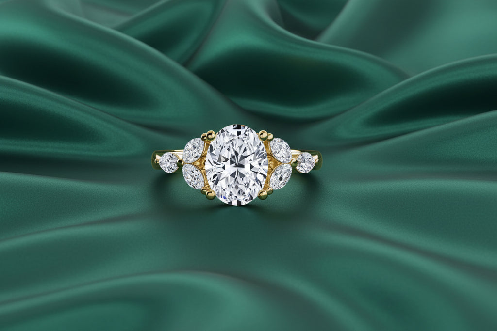 Floral Cluster Oval Ring