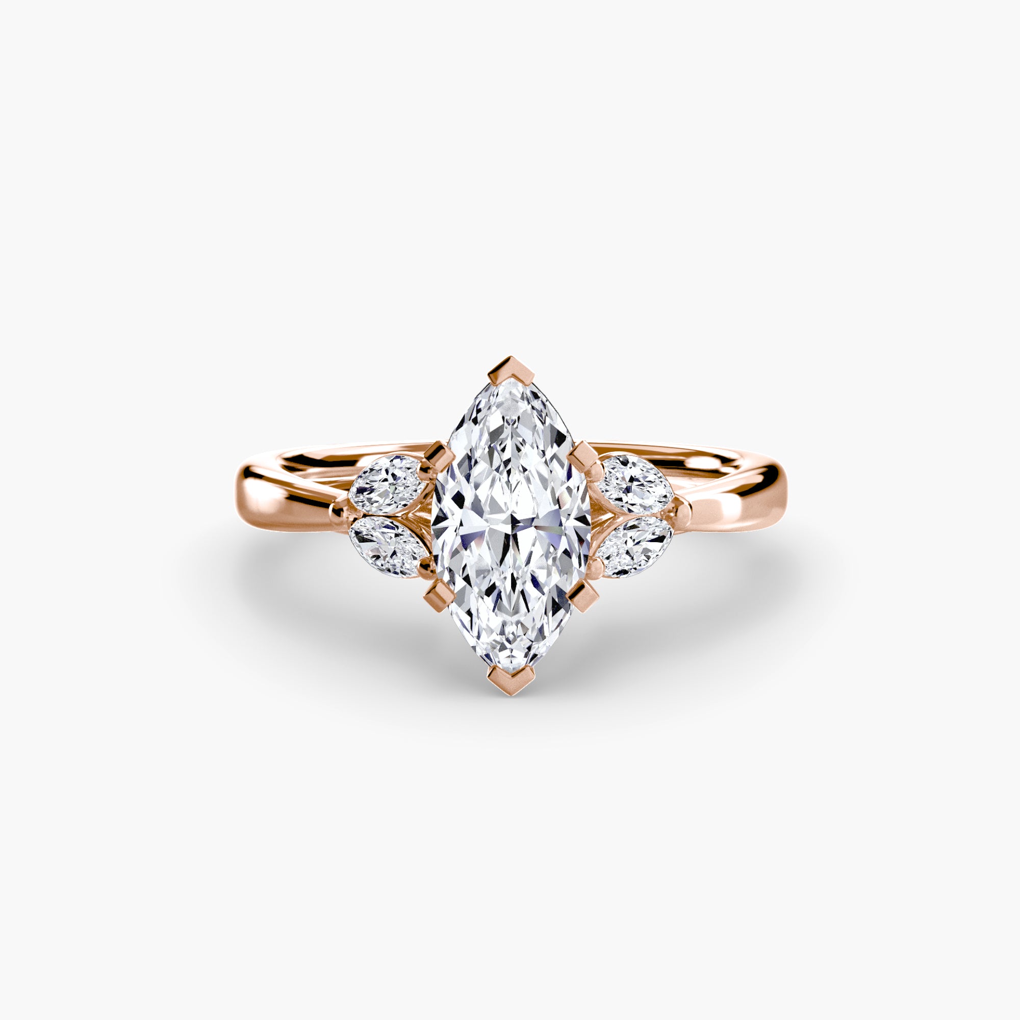 Marquise Side Stone Diamond Ring