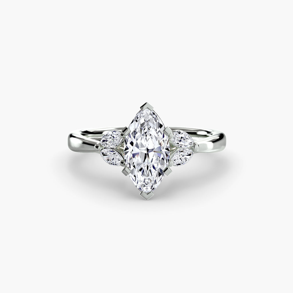 Marquise Side Stone Diamond Ring