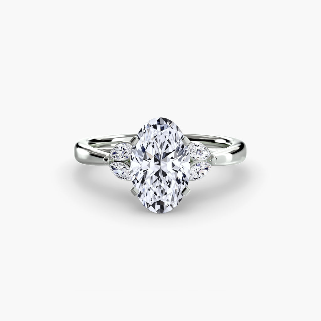 Marquise Side Stone Diamond Ring