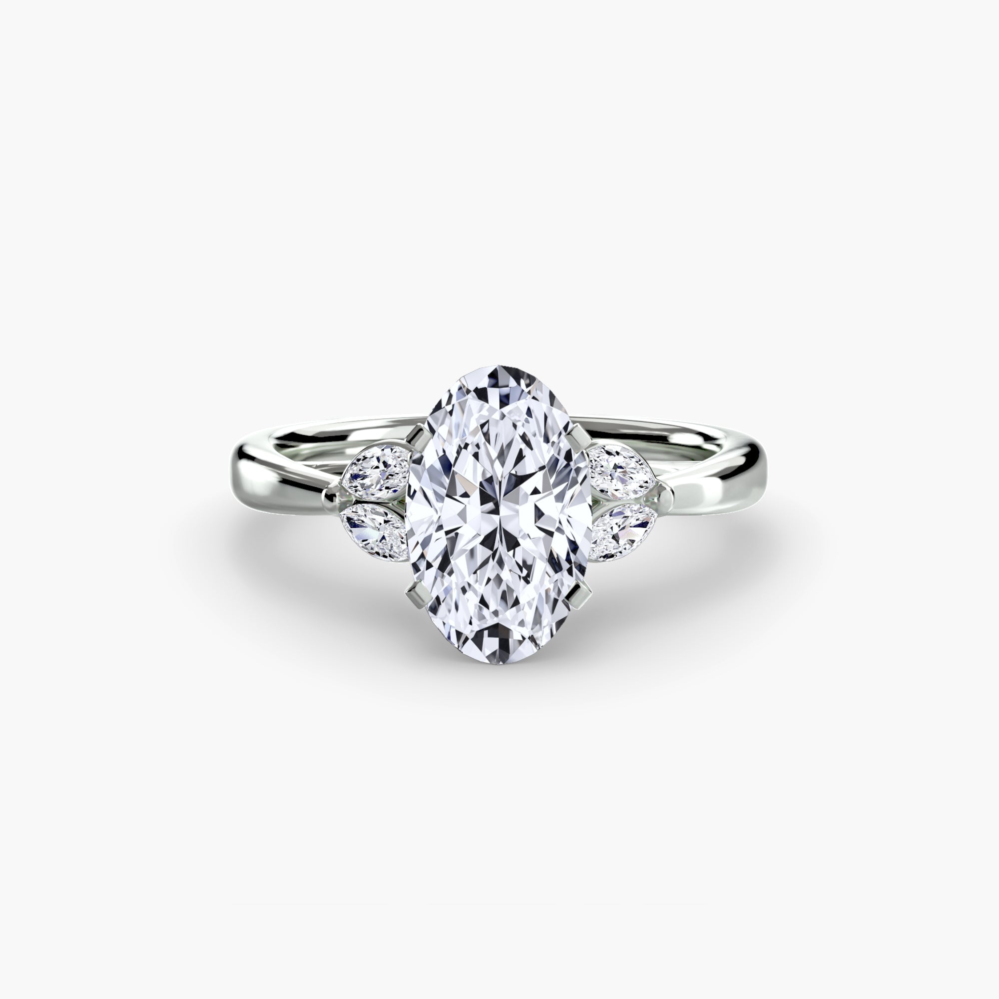 Marquise Side Stone Diamond Ring