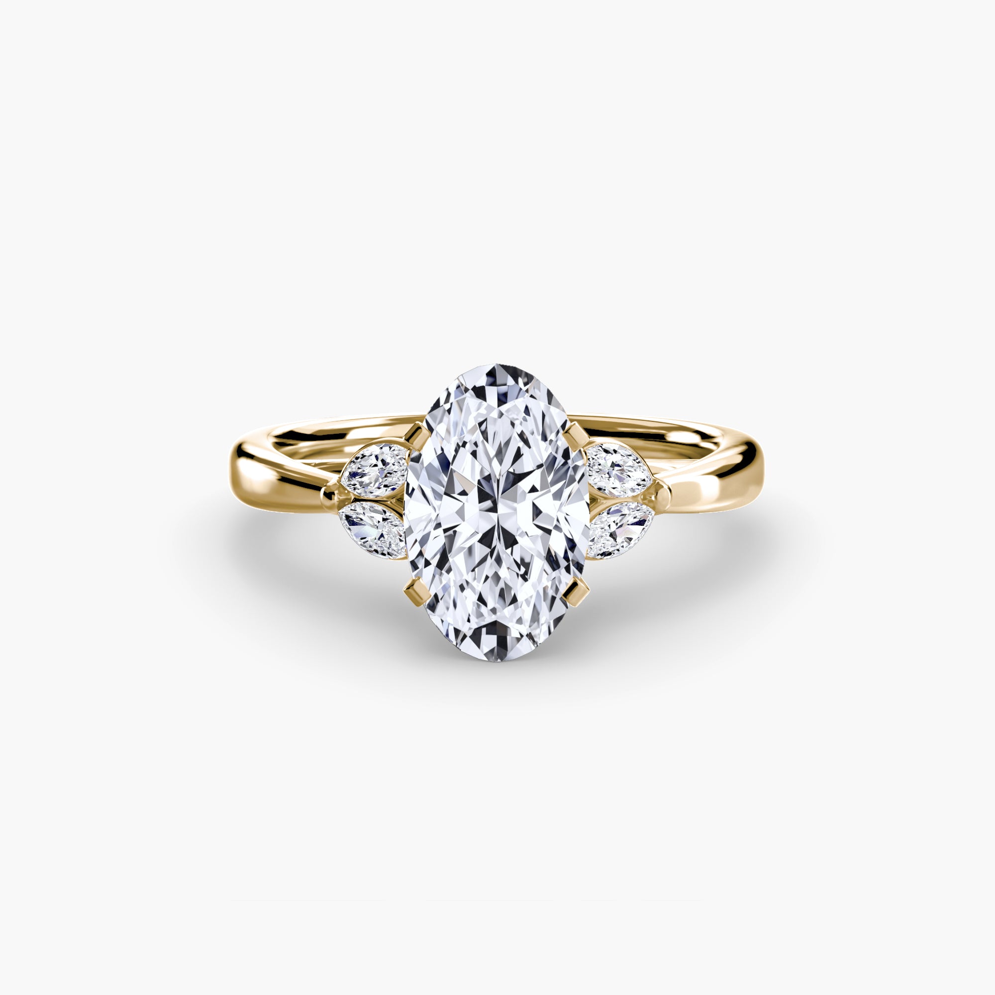 Marquise Side Stone Diamond Ring
