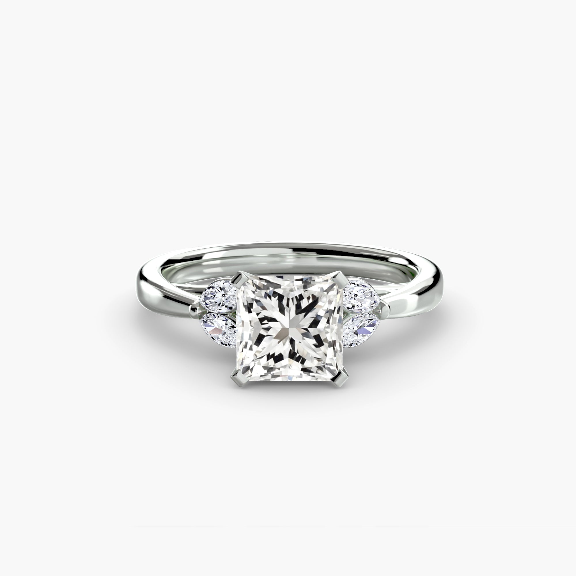 Marquise Side Stone Diamond Ring