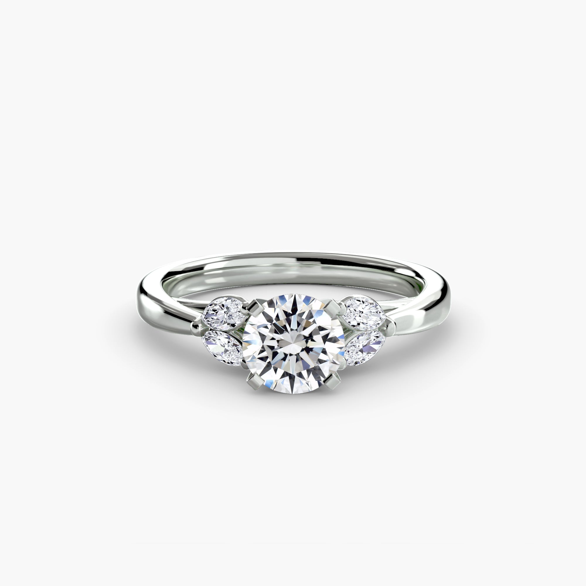 Marquise Side Stone Diamond Ring