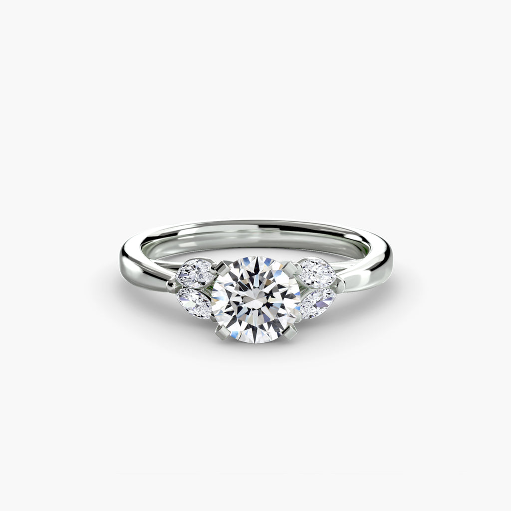 Marquise Side Stone Diamond Ring